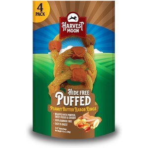 Harvest Moon Puffed Kabob Ring Dog Hard Chew Treat, 4 count