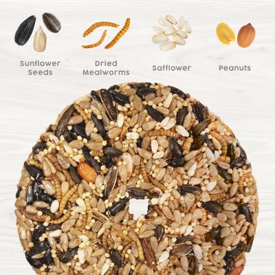 Show full view: Harvest Seed & Supply Mealworm Snack Stack Corn Free Wild Bird Food, 9-oz cake, 6 count slide 3 of 9