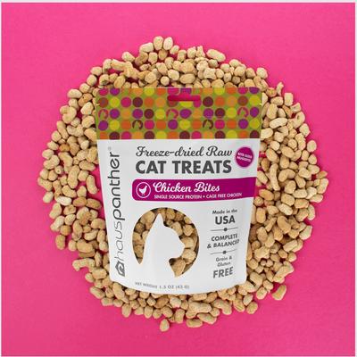 Show full view: Hauspanther Chicken Bites Nuggets Freeze-Dried Raw Cat Treats, 1.5-oz bag slide 5 of 9