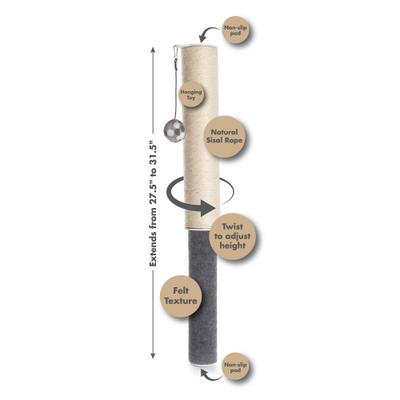 Show full view: Hauspanther Dual Surface Adjustable Under-Table Sisal Cat Scratching Post slide 8 of 10