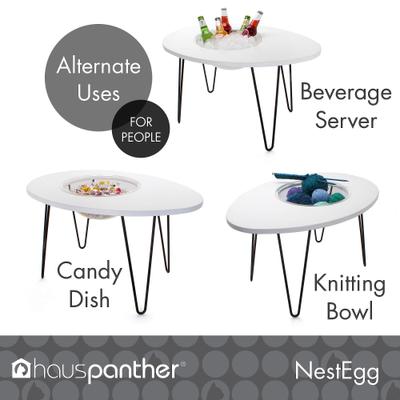 Show full view: Hauspanther NestEgg Raised Cat Bed & Side Table, White slide 6 of 11