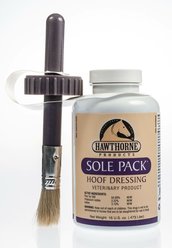 Hawthorne Products Sole Pack Medicated Liquid Horse Hoof Dressing with Brush, 16-fl oz