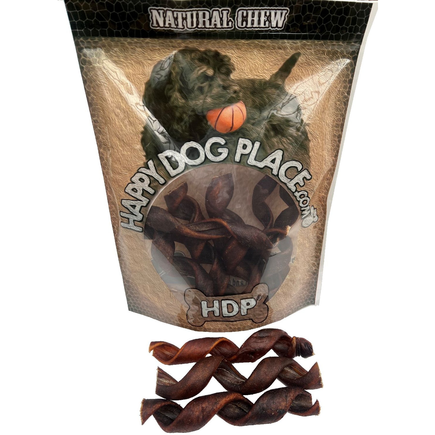HDP Collagen 6-inch Natural Curly Bully Stick Dog Treats