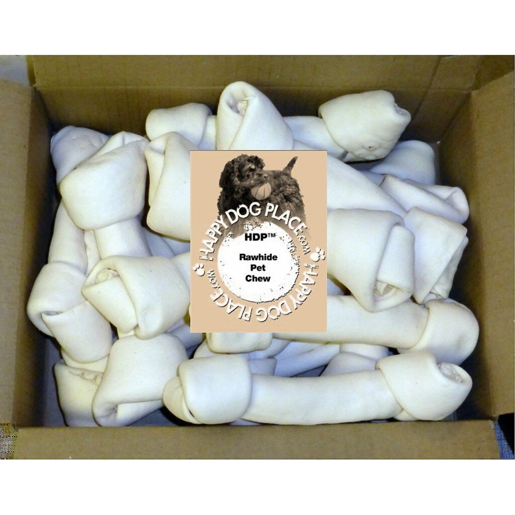 HDP Premium Rawhide Knotted Bones Dog Treats, 20 count