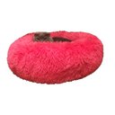 HDP Round Fuzzy Bolster Dog Bed, Pink