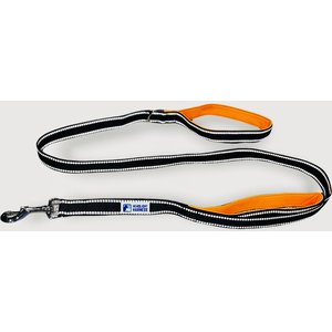 Headlight Harness Double Handle Reflective Dog Leash, 6-ft, Orange