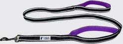 Headlight Harness Double Handle Reflective Dog Leash, 6-ft, Purple