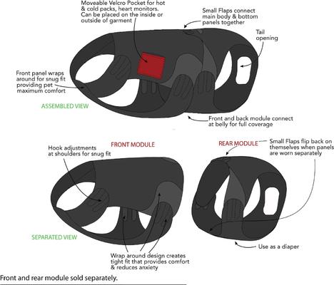 Show full view: Healers Anxiety Vest for Dogs, Large, Front Module slide 4 of 6