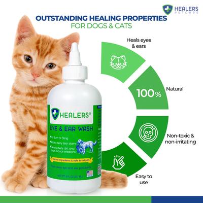 Show full view: Healers Ear & Eye Wash Solution Dog & Cat Spray, 8-fl oz bottle slide 4 of 7