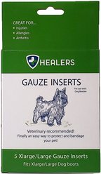 Healers Gauze Inserts for Booties for Dogs, Large/X-Large, 5 count
