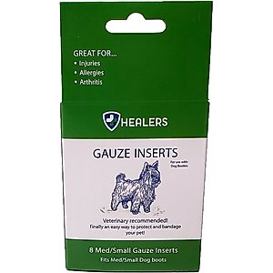 Healers Gauze Inserts for Booties for Dogs, Small/Medium, 8 count