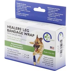 Healers Leg Bandage Wrap with Gauze Pads for Dogs