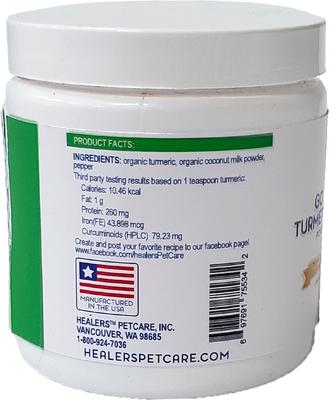 Show full view: Healers Turmeric Golden Paste Mix Dog Supplement, 3.5-oz jar slide 3 of 5