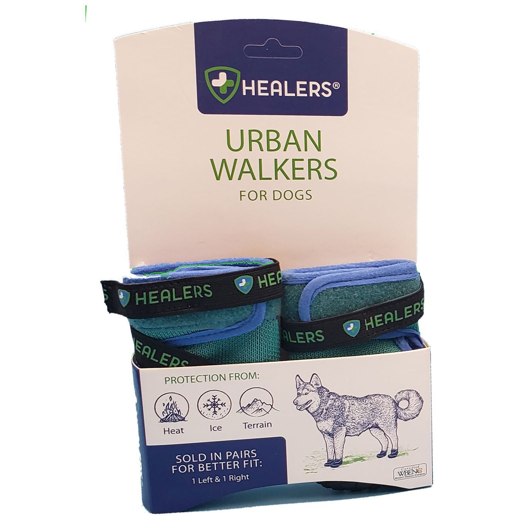 Healers Urban Walker III Waterproof Dog Boots, Teal, X-Large