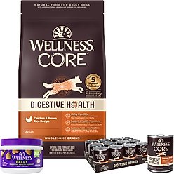 Health Condition - Wellness Digestive Health Chews, Digestive Health Dry Food, Digestive Health Wet Dog Food