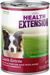 Health Extension 95% Lamb Entree Wet Dog Food, 12.5-oz can, case of 12