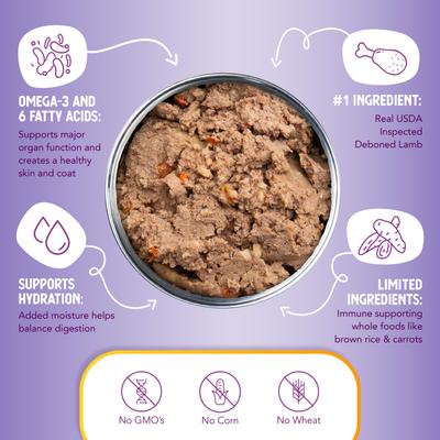 Show full view: Health Extension 95% Lamb Entree Wet Dog Food, 12.5-oz can, case of 12 slide 6 of 9