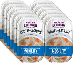 Health Extension Broth-Licious Mobility Grain-Free Chicken & Carrot in Chicken Bone Broth Wet Dog Food, 3.5-oz tray, case of 12