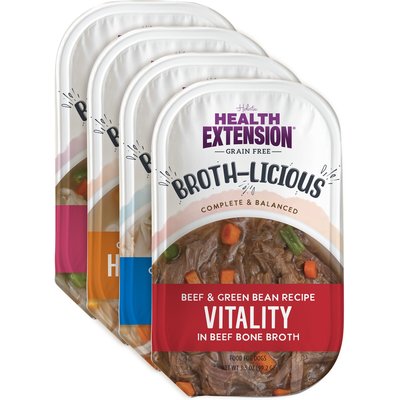 Health Extension Health Extension Broth-Licious Variety Pack Grain-Free Bits in Broth Wet Dog Food, 3.5-oz tray, case of 10