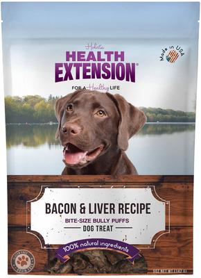 Show full view: Health Extension Bully Puffs Bacon & Liver + Bully Puffs Duck & Yogurt Dog Treats slide 2 of 9