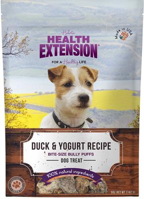 Show full view: Health Extension Bully Puffs Bacon & Liver + Bully Puffs Duck & Yogurt Dog Treats slide 6 of 9