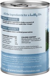 Health Extension Carolina Skillet Pork Recipe Grain-Free Wet Dog Food, 12.5-oz can, case of 12 slide 2 of 9