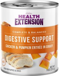 Health Extension Digestive Support Chicken & Pumpkin Entrée in Gravy Dog Food, 9-oz can, case of 12