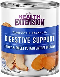 Health Extension Digestive Support Turkey & Sweet Potato Entrée in Gravy Dog Food, 9-oz can, case of 12