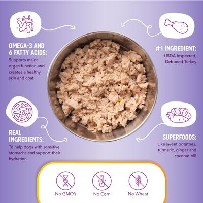 Show full view: Health Extension Digestive Support Turkey & Sweet Potato Entrée in Gravy Dog Food, 9-oz can, case of 12 slide 6 of 10