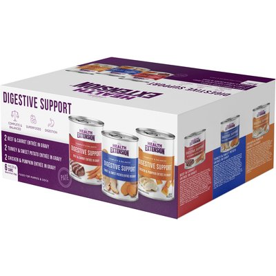 Health Extension Health Extension Digestive Support Variety Pack -Chicken, Beef & Turkey Dog Food, 9-oz can, case of 6