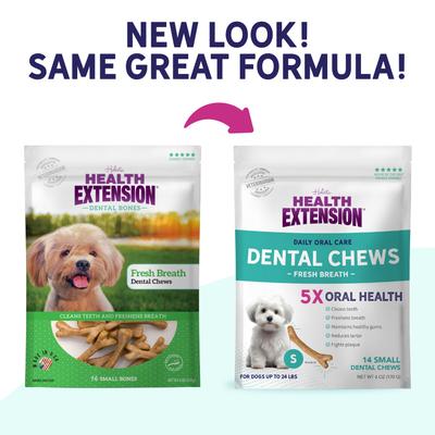 Show full view: Health Extension Fresh Breath Mint Flavored Dental Bones Dog Treats, Small, 14 count slide 3 of 12