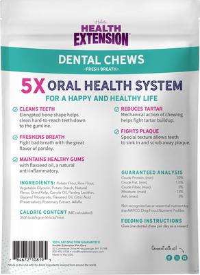 Show full view: Health Extension Fresh Breath Mint Flavored Medium Dental Dog Treats, 8 count slide 4 of 12