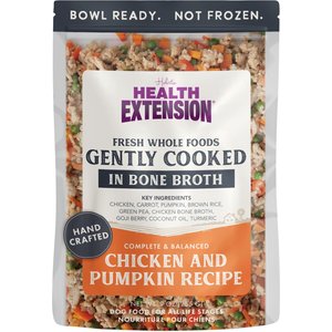 Health Extension Gently Cooked Chicken & Pumpkin Recipe Wet Dog Food, 9-oz pouch, 10 count