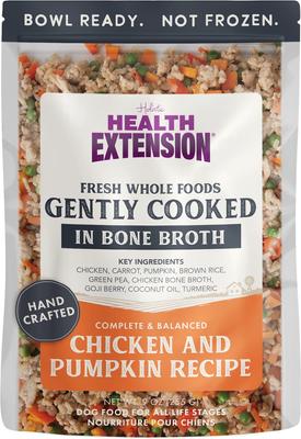 Show full view: Health Extension Gently Cooked Chicken & Pumpkin Recipe Wet Dog Food, 9-oz pouch, 10 count slide 3 of 11
