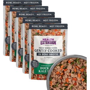 Health Extension Gently Cooked Duck & Kale Recipe Wet Dog Food, 9-oz pouch, 5 count