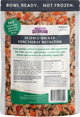 Show full view: Health Extension Gently Cooked Duck & Kale Recipe Wet Dog Food, 9-oz pouch, 5 count slide 4 of 10