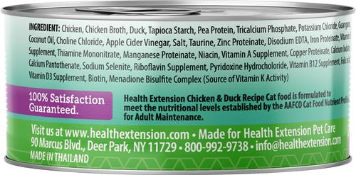 Show full view: Health Extension Grain-Free Chicken & Duck Recipe Canned Cat Food, 2.8-oz, case of 24 slide 3 of 12
