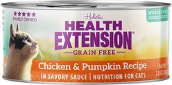 Health Extension Grain-Free Chicken & Pumpkin Recipe Canned Cat Food, 2.8-oz, case of 24