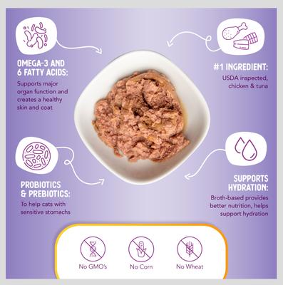 Show full view: Health Extension Grain-Free Chicken & Tuna Recipe Canned Cat Food, 2.8-oz, case of 24 slide 6 of 10