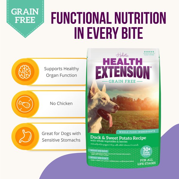 Health Extension Grain-Free Duck & Sweet Potato Recipe Dry Dog Food