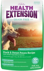 Health Extension Grain-Free Duck & Sweet Potato Recipe Dry Dog Food, 23.5-lb bag