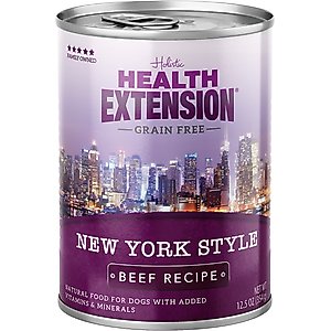 Health Extension Grain-Free New York Style Beef Recipe Canned Dog Food, 12.5-oz, case of 12