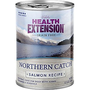 Health Extension Grain-Free Northern Catch Salmon Wet Dog Food, 12.5-oz can, case of 12