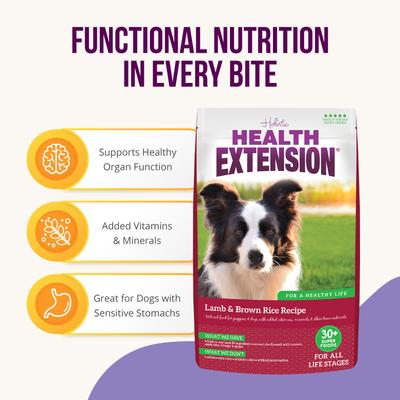 Show full view: Health Extension Lamb & Brown Rice Dry Dog Food, 30-lb bag slide 6 of 12