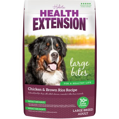 Health Extension Health Extension Large Bites Chicken & Brown Rice Recipe Dry Dog Food, 30-lb bag