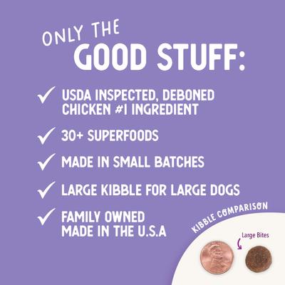 Show full view: Health Extension Large Bites Chicken & Brown Rice Recipe Dry Dog Food, 30-lb bag slide 9 of 12