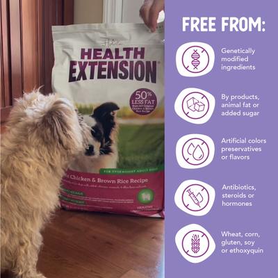 Show full view: Health Extension Lite Chicken & Brown Rice Recipe Dry Dog Food, 15-lb bag slide 7 of 11