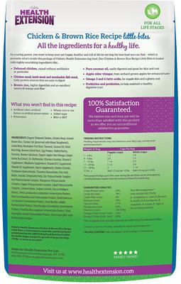 Show full view: Health Extension Little Bites Chicken & Brown Rice Recipe Dry Food + Super Bites Chicken Recipe Freeze-Dried Raw Dog Food Mixer slide 3 of 9