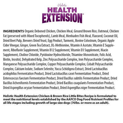 Show full view: Health Extension Little Bites Chicken & Brown Rice Recipe Dry Food + Super Bites Chicken Recipe Freeze-Dried Raw Dog Food Mixer slide 4 of 9