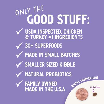 Show full view: Health Extension Little Bites Grain-Free Chicken & Turkey Recipe Dry Dog Food, 12-lb bag slide 8 of 11